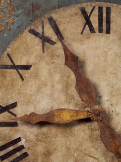Monumental early 19th C Clock on a Polychromed panel - 1997019
