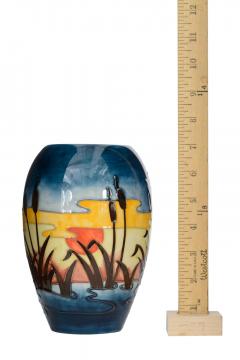 Moorcroft Ceramic Vase with Painted Sunset Scene - 4674144
