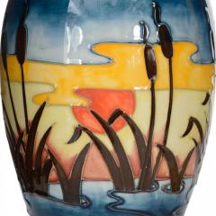 Moorcroft Ceramic Vase with Painted Sunset Scene - 4674146