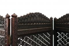 Moorish Carved Teak 3 Fold Screen - 1379799