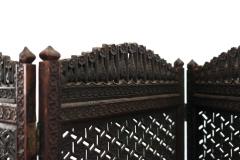 Moorish Carved Teak 3 Fold Screen - 4639629