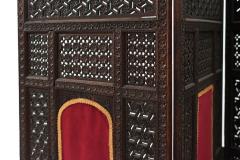 Moorish Carved Teak 3 Fold Screen - 4639630