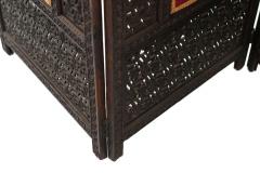 Moorish Carved Teak 3 Fold Screen - 4639633