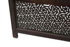Moorish Carved Teak 3 Fold Screen - 4639634