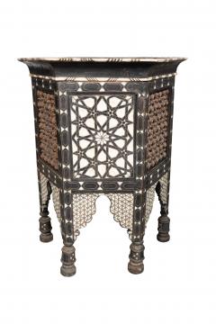 Moorish Mother Of Pearl And Bone Inlaid Hexagonal Occasional Table - 4506473