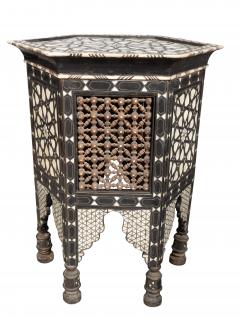 Moorish Mother Of Pearl And Bone Inlaid Hexagonal Occasional Table - 4506511