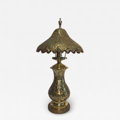 Moorish Revival Brass Table Lamp, Moorish Table Lamp