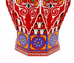 Moorish Style Moroccan Hand Painted Polychrome Eight Pointed Star Side Table - 4820381