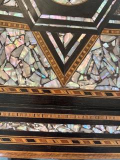 Moorish ebonized lacquer with pearl inlaid octagonal taboret - 4659189