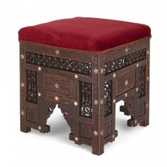 Moorish style mother of pearl inlaid hardwood three piece furniture set - 2282865