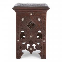 Moorish style mother of pearl inlaid hardwood three piece furniture set - 2282866