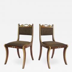 Morel Hughes Pair of English Regency Side Chairs attributed to Morel Hughes - 1957003