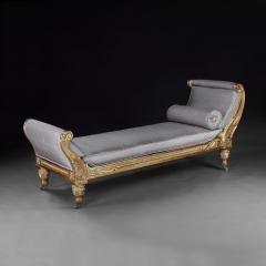 Morel Hughes The Badminton House Regency Giltwood and Silk Upholstered Daybed - 2882201