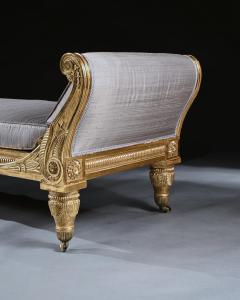 Morel Hughes The Badminton House Regency Giltwood and Silk Upholstered Daybed - 2882205