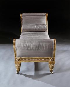 Morel Hughes The Badminton House Regency Giltwood and Silk Upholstered Daybed - 2882210