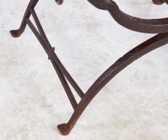 Morgan Colt Leather and Iron Curule Stool - 4563781