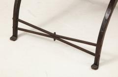 Morgan Colt Pair of wrought iron and leather curule stools by Morgan Colt - 1669096