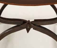 Morgan Colt Pair of wrought iron and leather curule stools by Morgan Colt - 1669100