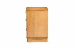 Morgan Furniture American Mid Century Light Wooden Three Drawer Brass Scroll Han - 4652037