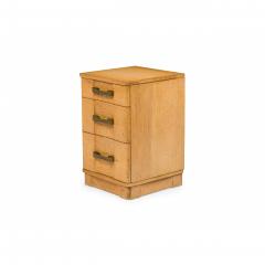Morgan Furniture American Mid Century Light Wooden Three Drawer Brass Scroll Han - 4700393