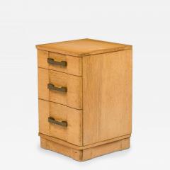 Morgan Furniture American Mid Century Light Wooden Three Drawer Brass Scroll Han - 4700514
