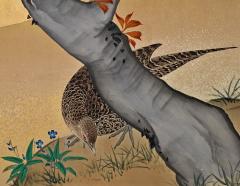 Mori Tetsuzan Early 19th Century Japanese Screen Cherry Blossom Pheasants by Mori Tetsuzan - 4429779