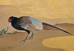 Mori Tetsuzan Early 19th Century Japanese Screen Cherry Blossom Pheasants by Mori Tetsuzan - 4429785