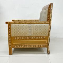 Moroccan Armchair Wood and Marquetry Design North Africa 1950s Vintage - 2304897