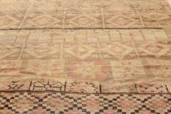 Moroccan Beige Brown Pink and Yellow Wool Rug Fragment Rug - 3582393