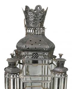 Moroccan Black Painted Tole Hall Lantern - 3786456