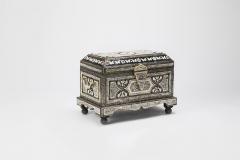 Moroccan Chest or Jewelry Box in Camel Bone and Brass Inlaid - 2888887