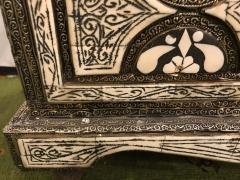Moroccan Chest or Jewelry Box in Camel Bone and Brass Inlaid - 2888948