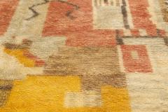 Moroccan Mocha Carmine Brown Gray Beige and Yellow Wool Rug - 2457033