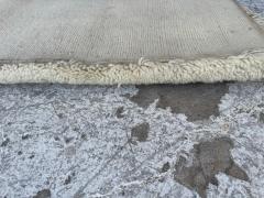 Moroccan Thick Nap White Wool Runner Rug - 4383346