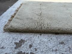 Moroccan Thick Nap White Wool Runner Rug - 4383348