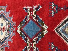 Moroccan Tribal Handwoven Wool Geometrical Diamond Design Red Rug or Carpet - 3613327