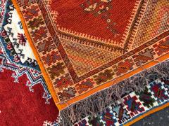 Moroccan Tribal Handwoven Wool Geometrical Diamond Design Red Rug or Carpet - 3613328