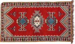 Moroccan Tribal Handwoven Wool Geometrical Diamond Design Red Rug or Carpet - 3614798