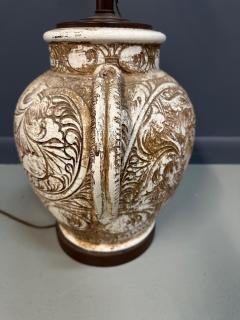 Morris Greenspan Morris Greenspan Ceramic Table Lamp with Ornamental Relief Detailing Mid Century - 4323309