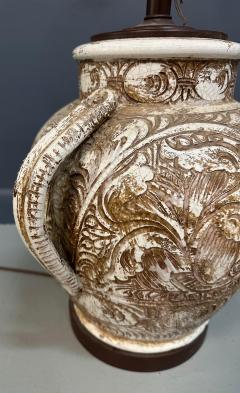 Morris Greenspan Morris Greenspan Ceramic Table Lamp with Ornamental Relief Detailing Mid Century - 4323320