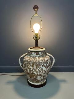 Morris Greenspan Morris Greenspan Ceramic Table Lamp with Ornamental Relief Detailing Mid Century - 4323322
