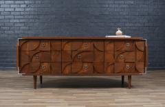 Mosaic Brutalist Modern Walnut Dresser by Tobago - 4243505