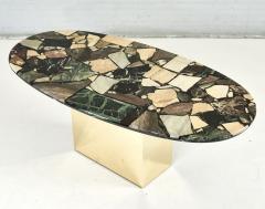 Mosaic Marble and Brass Dining Table 1970 - 2904879