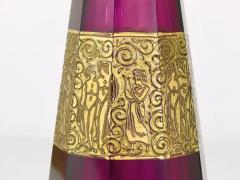 Moser Glassworks Ludwig Moser Art Deco Amethyst Crystal Glass Vase Karlsbad Czechoslovakia 1920 - 4057799