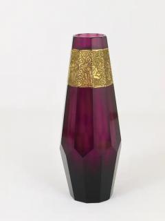 Moser Glassworks Ludwig Moser Art Deco Amethyst Crystal Glass Vase Karlsbad Czechoslovakia 1920 - 4057867