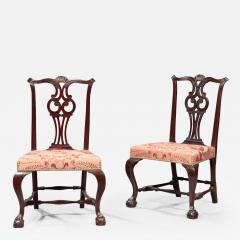 Moses Black Pair of Chippendale Side Chairs - 595399