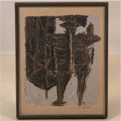Moshe Tamir Signed and Numbered Framed Brutalist Print by Moshe Tamir - 2869126