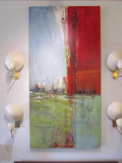 Moshe Y American Abstract Expressionist Mixed Media Panel Moshe Y - 4702989