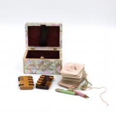 Mother of Pearl and Silver Whist Game Box English circa 1890 - 4153779