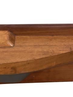 Mounted Half Hull Wooden Boat Builders Model of a Sloop - 4319878